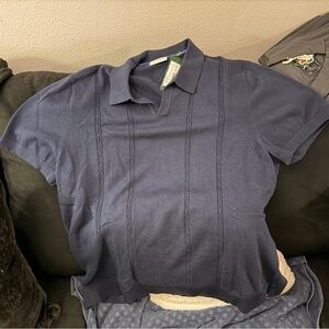 Bonobos Dark Blue Cable Knit Polo